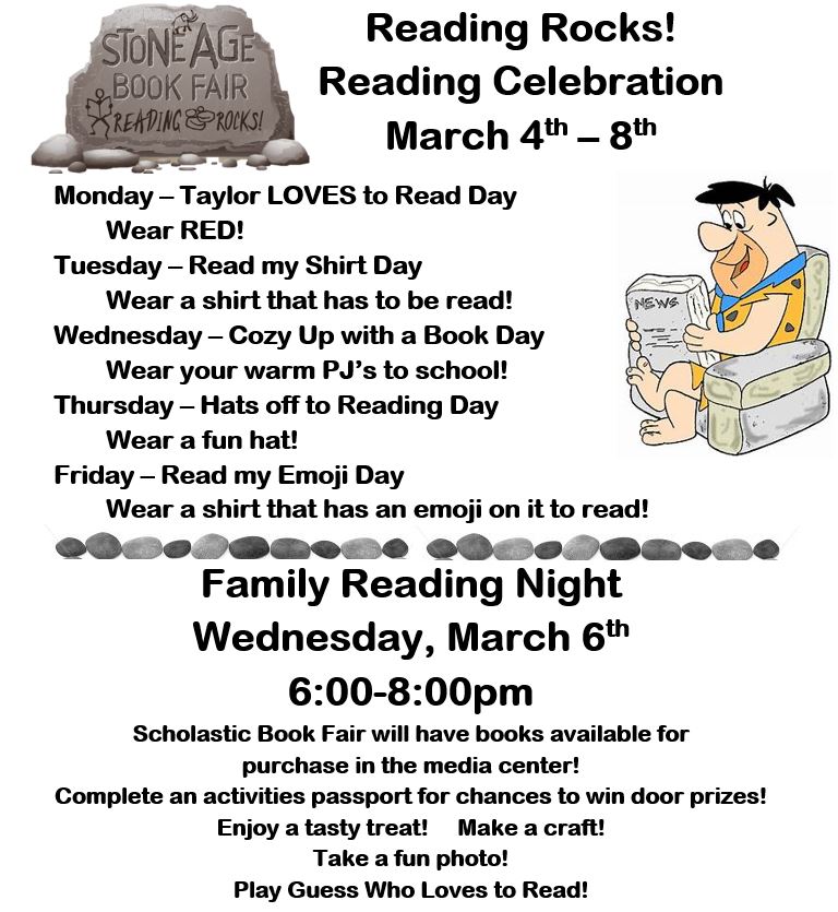 Taylor Middle School Family Reading Night and Spirit Week